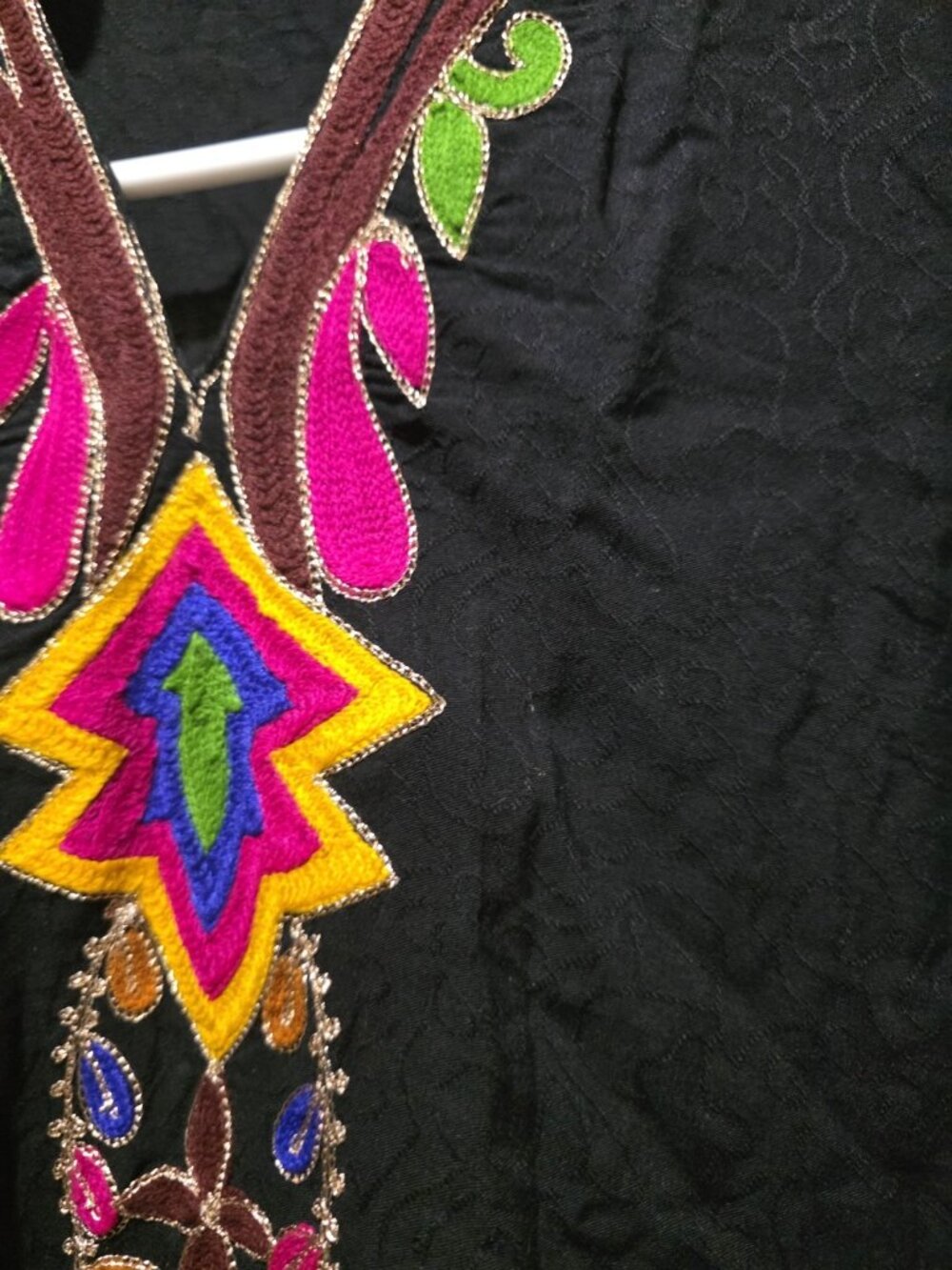Sub Rans Collection Floral Embroidered Long Dress Middle Eastern Women's Small - Picture 3 of 7